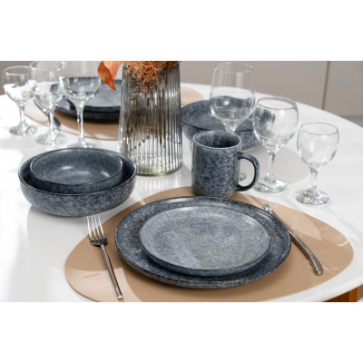 ARDESTO Тарілка десертна Loreto, 19см, порцеляна, сірий