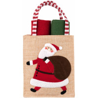 Подарунковий набір рушничків в мішечку ARDESTO Christmas Santa 38х63см, 2шт, 100% бавовна, червоний, зелений Подарунковий набір рушничків в мішечку ARDESTO Christmas Santa 38х63см, 2шт, 100% бавовна, червоний, зелений