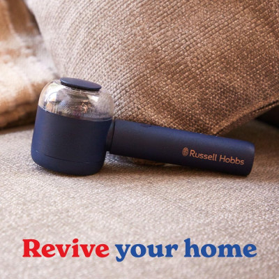 Машинка для видалення катишків Russell Hobbs, велика площа лез. 90 хв. роботи на одному заряді, USB, синій