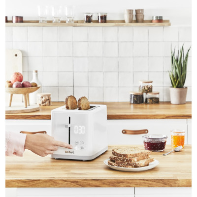 Тостер Tefal Sense 850Вт, LED дисплей, метал/пластик, білий