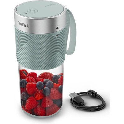 Блендер Tefal Lightmix портативний для смузі, чаша-300мл, USB, тритан, зелений