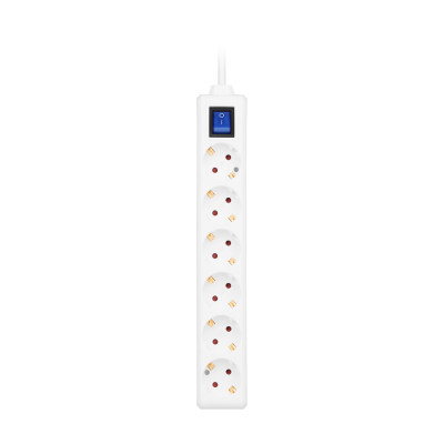 Удлинитель сетевой 2E 6хТип F, 3х1.5мм кв, 16A, 3м, белый 2E-U06ESM3WH