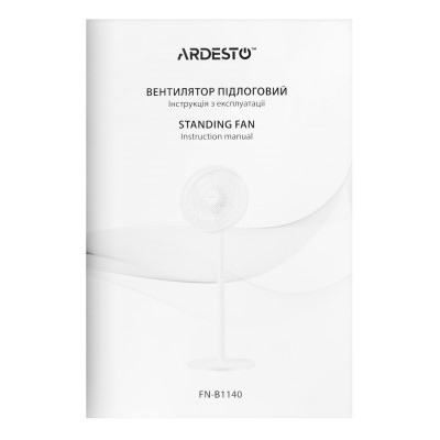 Вентилятор ARDESTO FN-B1140 підлоговий, 40см, 55Вт, мех. кер-ня, опора кругла, білий Вентилятор ARDESTO FN-B1140 підлоговий, 40см, 55Вт, мех. кер-ня, опора кругла, білий