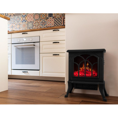 Камин электрический, декоративный Neo Tools, 30м кв, 1500Вт, керамический нагрева. элемент (PTC), черный