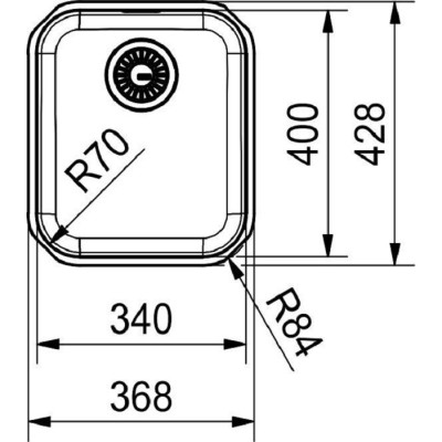 Мийка кухонна Franke Smart, нерж.сталь, прямокутник, без крила, 341х401мм, чаша - 1, монтаж під стільницю, SRX 110-34, нерж поліров.