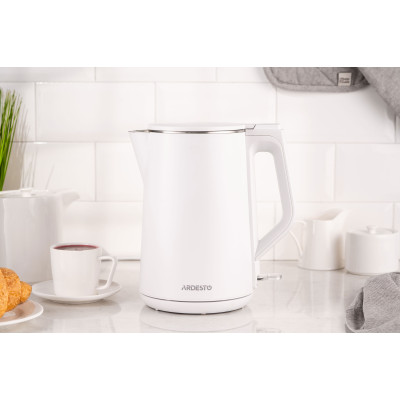 ARDESTO Електрочайник EKL-X50/1.5 л/2200 Вт/подвійні стінки/Strix контроль/білий