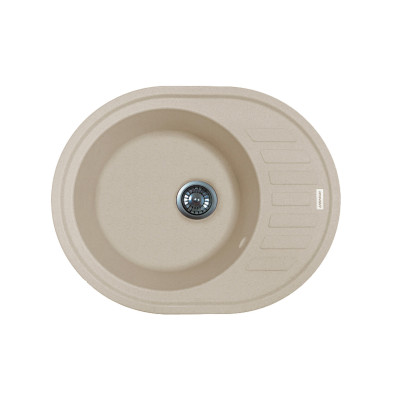 Мийка кухонна Adamant Ovum, штучний камінь, овальна, з крилом, 615х495х200мм, чаша - 1, врізна, Avena