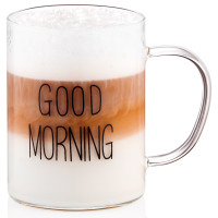 Набор чашек с ручками Ardesto Good Morning , 420мл, 2шт, боросиликатное стекло, прозрачный