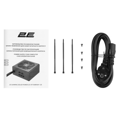 Блок питания 2E GAMING Solid Power (750W), >85%, 80+ Bronze, 120мм, 1xMB 24pin(20+4), 2xCPU 8pin(4+4), 3xMolex, 6xSATA, 4xPCIe 8pin(6+2), Semi Modular Блок питания 2E GAMING Solid Power (750W), >85%, 80+ Bronze, 120мм, 1xMB 24pin(20+4), 2xCPU 8pin(4+4), 3xMolex, 6xSATA, 4xPCIe 8pin(6+2), Semi Modular