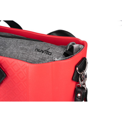 Сумка Nuvita MyMia ручки еко-шкіра, килимок, ремені для коляски, червоно-чорний