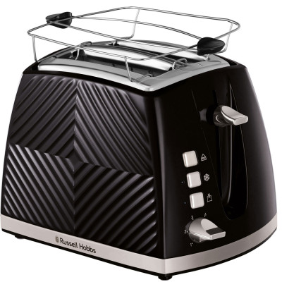 Тостер Russell Hobbs GrooWe 2 Slice 850Вт, подогрев, размораживание, пластик, черный Тостер Russell Hobbs GrooWe 2 Slice 850Вт, подогрев, размораживание, пластик, черный