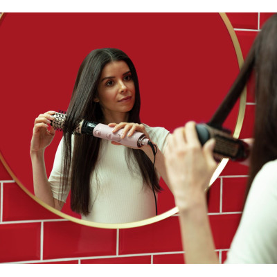 Фен-щітка Remington Coconut Smooth, 1000Вт, 2 режими, іонізація, хол. обдув, 2 насадки, чорно-рожевий Фен-щітка Remington Coconut Smooth, 1000Вт, 2 режими, іонізація, хол. обдув, 2 насадки, чорно-рожевий