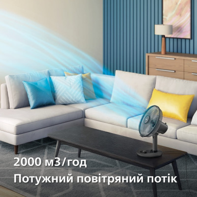 Вентилятор Philips настільний Series 1000, 35см, 35Вт, чорний