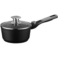 Ковш со стеклянной крышкой ARDESTO Gemini Bari, 1.3л, алюминий, черный