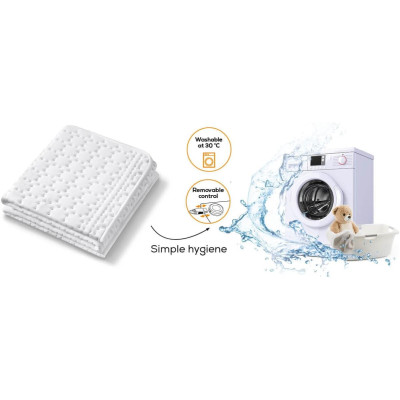 Електропростирадло Beurer, від мережі, 130х75см, 50Вт, 3 режими, бавовна, фліс, білий