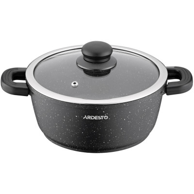 Каструля зі скляною кришкою ARDESTO Gemini Anzio, 2.5л, алюміній, чорний