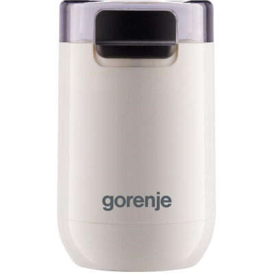 Gorenje Кавомолка роторна 150Вт, об'єм зерен-45г, 3 ступеня помолу, пластик/метал, білий Gorenje Кавомолка роторна 150Вт, об'єм зерен-45г, 3 ступеня помолу, пластик/метал, білий