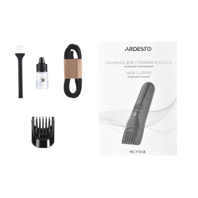 Машинка для стрижки ARDESTO HC-Y10-B, мережа+акум., насадок-1, сталь, чорний