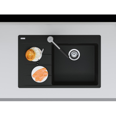 Мийка кухонна Franke Centro, фраграніт, прямокутник, з крилом зліва, 780х500х200мм, чаша - 1, врізна, CNG 611-78 TL , чорний матовий Мийка кухонна Franke Centro, фраграніт, прямокутник, з крилом зліва, 780х500х200мм, чаша - 1, врізна, CNG 611-78 TL , чорний матовий