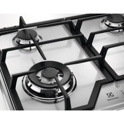 Варильна поверхня Electrolux газова, 60см, чавун, нерж (EGS6436SX)