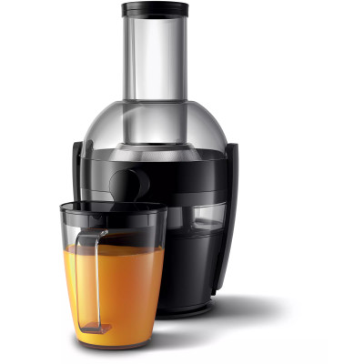 Соковитискач Philips Viva Collection відцентрований 800Вт, чаша-2л, жмих-1.2л, жолоб на ціле яблуко, пластик, чорний