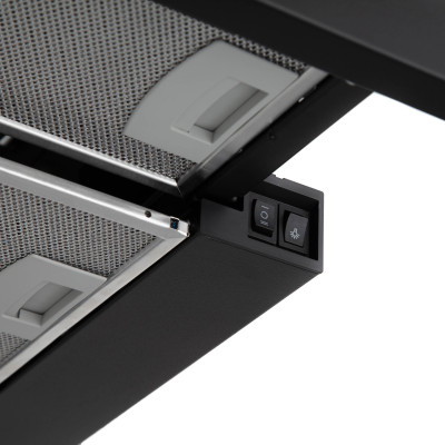 Витяжка Ardesto телескопічна, 60см, 700м3ч, метал, 2х1Вт LED, кнопкове, чорний