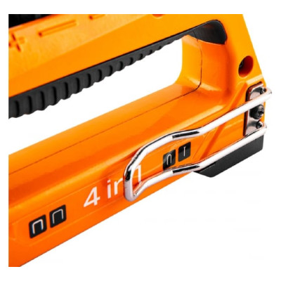 Neo Tools Степлер, алюмінієвий, 4 в 1, 6-14 мм, тип скоб J, G, L, E, регулювання забивання скоб Neo Tools Степлер, алюмінієвий, 4 в 1, 6-14 мм, тип скоб J, G, L, E, регулювання забивання скоб