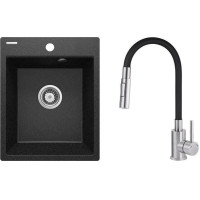 Набір для кухні Deante Corio, гранітна мийка ZRC_2103 + зміш. BOC_B740, графіт Набір для кухні Deante Corio, гранітна мийка ZRC_2103 + зміш. BOC_B740, графіт