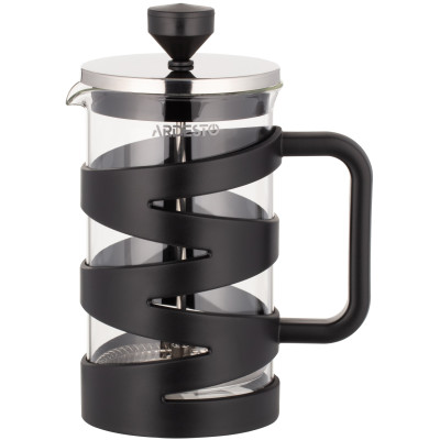 Френч-прес ARDESTO Gemini, 600мл, боросилікатне скло, пластик, нержавіюча сталь, прозорий, чорний Френч-прес ARDESTO Gemini, 600мл, боросилікатне скло, пластик, нержавіюча сталь, прозорий, чорний