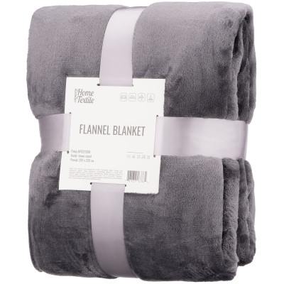 Плед ARDESTO Flannel, 200x220см, 100% поліестер, темно-сірий