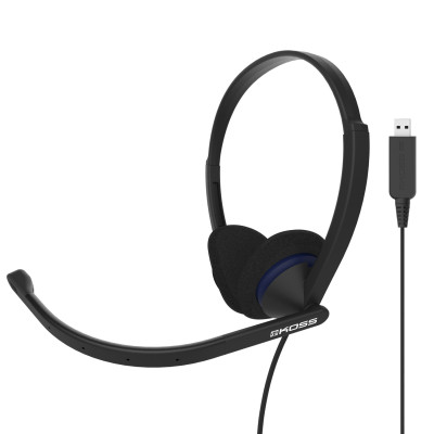 Гарнитура компьютерная стерео On-Ear Koss CS200, USB, Uni Mic, 2.4м, Черный
