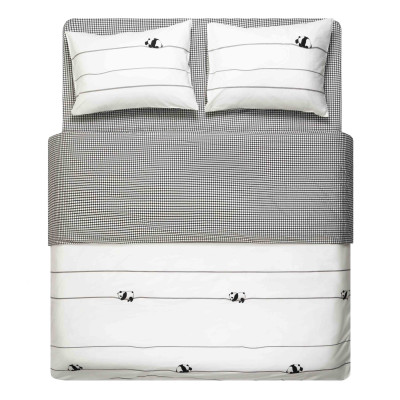 КПБ 2,0сп ARDESTO Gloria, підковдра 200х220см, простирадло 230х240см, наволочки (2) 50х70см, 100% бавовна, сатин, панди, клітинка КПБ 2,0сп ARDESTO Gloria, підковдра 200х220см, простирадло 230х240см, наволочки (2) 50х70см, 100% бавовна, сатин, панди, клітинка