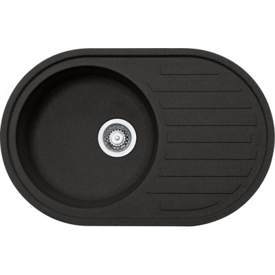 Мийка кухонна Franke RONDA фраграніт, овал, з крилом, 770х500х205мм, чаша - 1, врізна, онікс Мийка кухонна Franke RONDA фраграніт, овал, з крилом, 770х500х205мм, чаша - 1, врізна, онікс