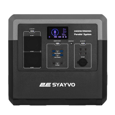 Портативная электростанция 2Е Syayvo 2400 Вт, 2560 Вт/ч, WiFi/BT, параллельное подключение, быстрая зарядка (2E-PPS24256)