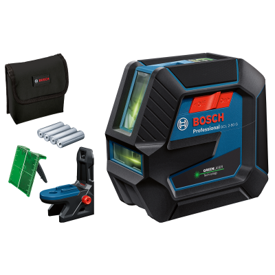 Bosch Нівелір лазерний Professional GCL 2-50 G, до 15 м, ± 0.3 мм/м, з тримачем RM 10, чохлом, мішенню, 0.58 кг