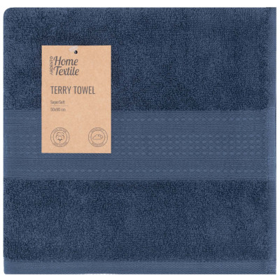 Рушник махровий ARDESTO SuperSoft 50х90см, 100% бавовна, синій