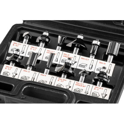 Набір фрез по дереву GRAPHITE WIDIA твердосплавні 8мм 12шт