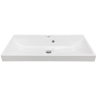Раковина, умивальник Adamant STRENG NEW, штучний камінь, прямокут., з отвором для змішувача, з отвором для переливу, 790x410x123мм, накладний, білий