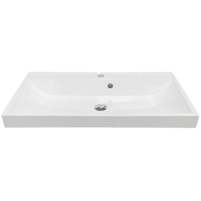 Раковина, умивальник Adamant STRENG NEW, штучний камінь, прямокут., з отвором для змішувача, з отвором для переливу, 790x410x123мм, накладний, білий Раковина, умивальник Adamant STRENG NEW, штучний камінь, прямокут., з отвором для змішувача, з отвором для переливу, 790x410x123мм, накладний, білий