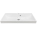 Раковина, умивальник Adamant STRENG NEW, штучний камінь, прямокут., з отвором для змішувача, з отвором для переливу, 790x410x123мм, накладний, білий