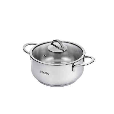 Каструля зі скляною кришкою ARDESTO Black Mars,  2.3л, нержавіюча сталь