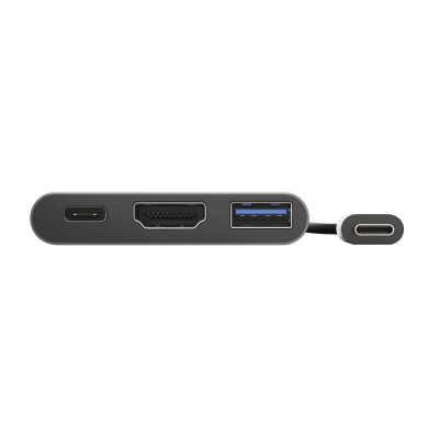 Хаб Trust Dalyx 3-in-1 USB-С > USB-А 3.2/USB-С/HDMI, Алюміній, 0.1м, чорний