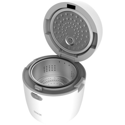 Рисоварка Sencor 350Вт, чаша-0.6л, сенсорное управление, 8 программ, нержавеющая сталь, пластик, белый