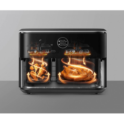 Мультипіч Xiaomi Dual Zone Air Fryer 10L 2700Вт, чаша-10л, сенсорне управл., пластик, чорний