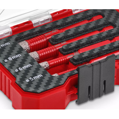 Свердло по кахелю та склу трубчате Einhell 5/6/8/10мм XS-Case набір 4шт 0.12кг