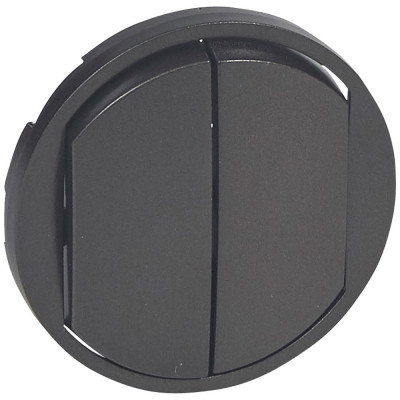 Лицьова панель 2-клавішного вимикача Legrand Celiane, графіт