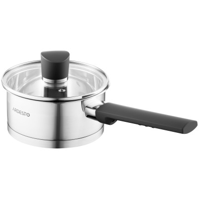 Ковш со стеклянной крышкой Ardesto Gemini Trento, 0.9л, нержавеющая сталь, бакелит AR3609G