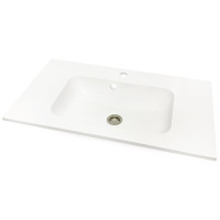Раковина, умивальник Adamant FRATE, штучний камінь, прямокут., з отвором для змішувача, з отвором для переливу, 795x450x125мм, накладний, білий Раковина, умивальник Adamant FRATE, штучний камінь, прямокут., з отвором для змішувача, з отвором для переливу, 795x450x125мм, накладний, білий