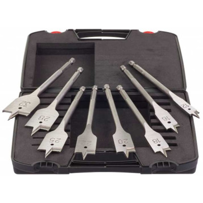 Свердло по дереву перове Milwaukee, 12-32мм, шестигранний хвостовик, кейс, набір 8шт Свердло по дереву перове Milwaukee, 12-32мм, шестигранний хвостовик, кейс, набір 8шт