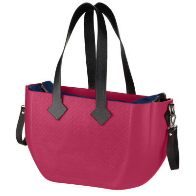 Сумка Nuvita MyMia ручки шкіра, килимок, ремені для коляски, малиново-чорний